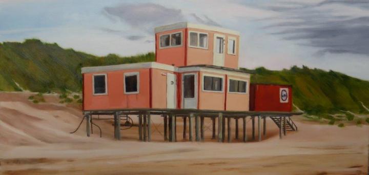 eenzaam paviljoen schilderij Martine de Munnik